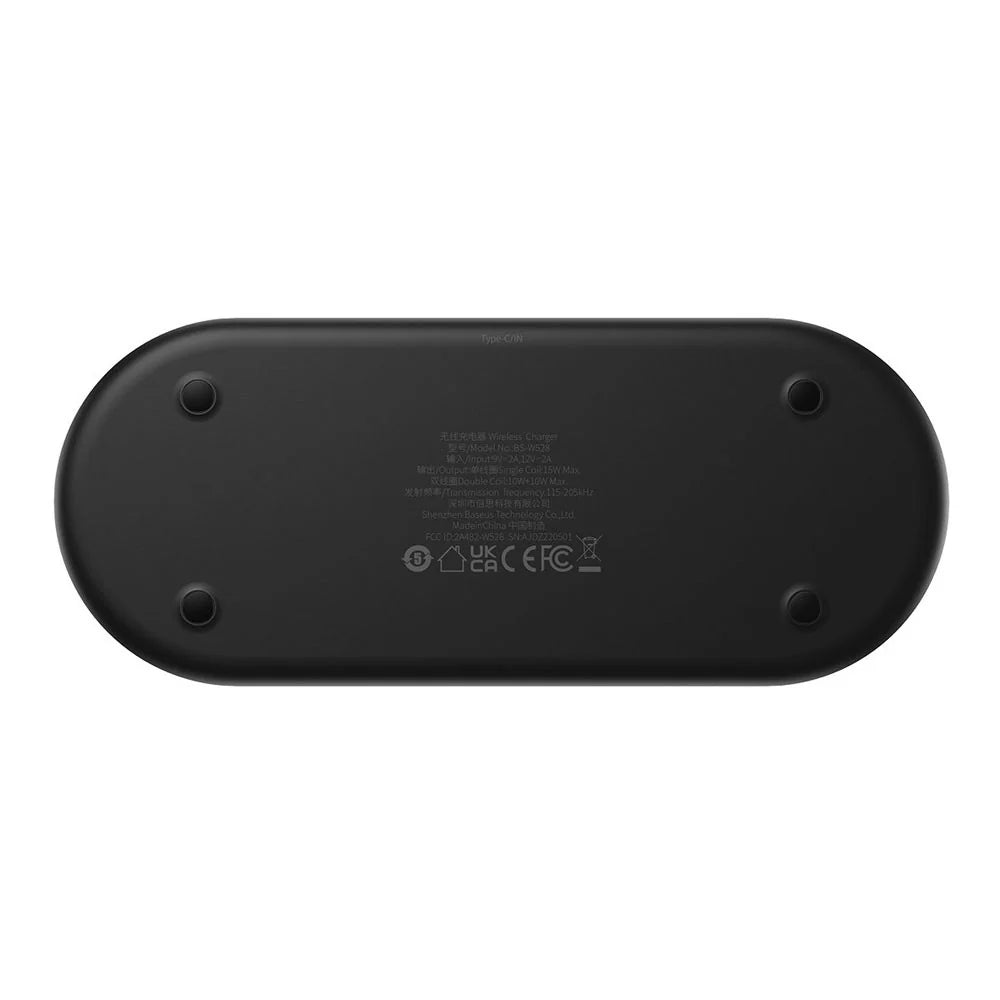 Baseus Digital LED Display 2 in 1 Wireless Charger 20W Black Universal
